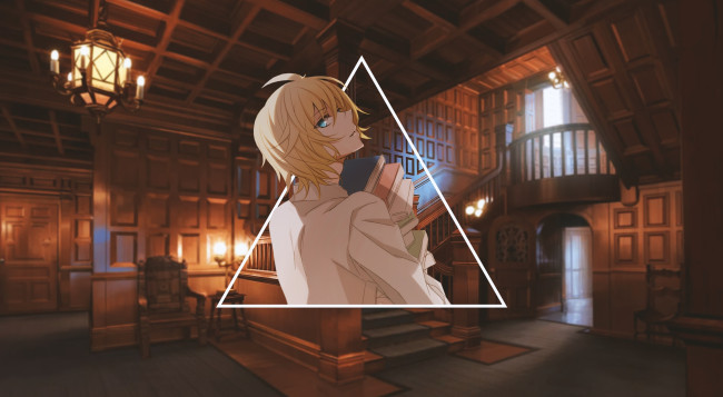 Обои картинки фото аниме, город,  улицы,  интерьер,  здания, парень