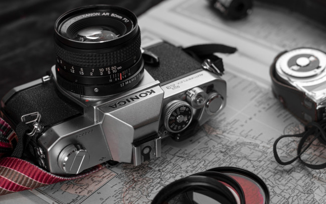Обои картинки фото бренды, konica minolta, фотоаппарат, камера, карта