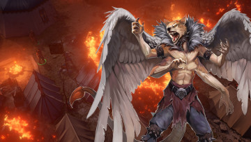 Картинка видео+игры pathfinder +wrath+of+the+righteous существо город огонь пожар
