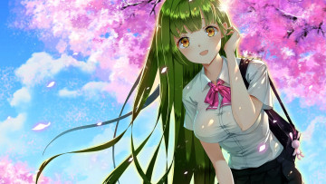 Картинка аниме unknown +другое+ девушка форма весна