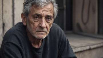 Картинка 3д+графика люди+ people седой мужчина старик