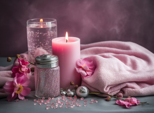 Обои картинки фото разное, свечи, цветы, огоньки