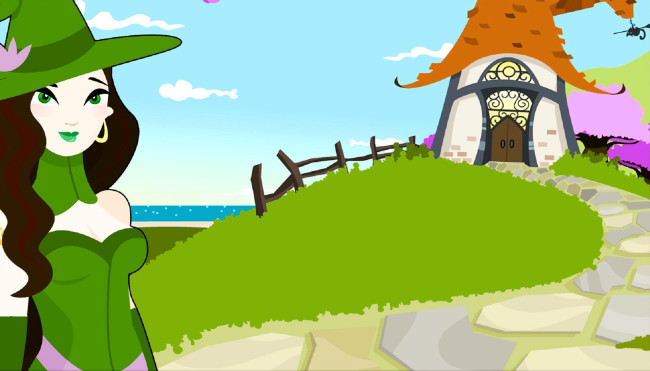 Обои картинки фото видео игры, twin skies, девушка, ведьма, шляпа, дом