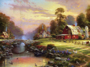 Картинка thomas kinkade рисованные города