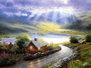 Картинка thomas kinkade рисованные природа