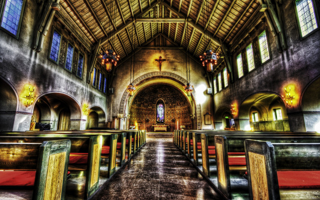 Обои картинки фото интерьер, убранство, роспись, храма