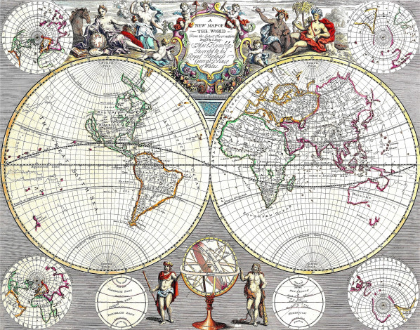 Обои картинки фото разное, глобусы, карты, карта, старинный, гравюры