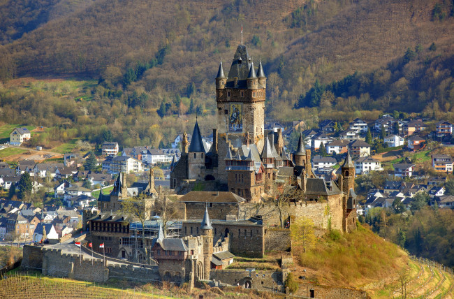 Обои картинки фото города, кохем, германия, burg, cochem, germany