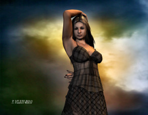 Картинка 3д графика people люди девушка фон