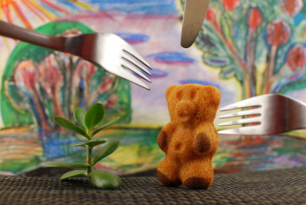 Картинка юмор приколы бисквит барни вилки