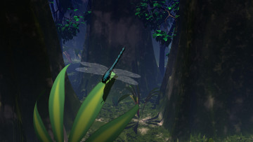 Картинка 3д графика animals животные лес стрекоза