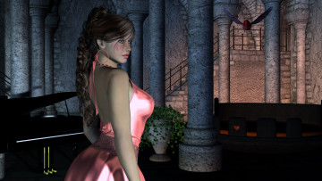 Картинка 3д графика people люди девушка колоны