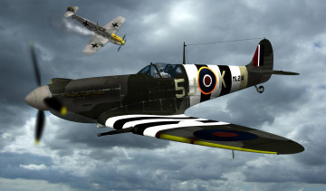 Картинка авиация 3д рисованые graphic облака полет самолеты