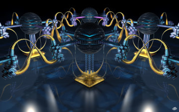 Картинка 3д графика fractal фракталы цвета узор фон