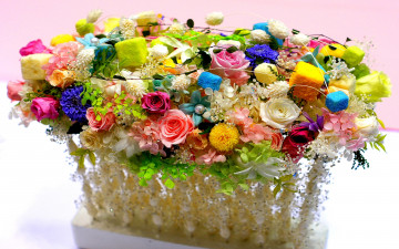 Картинка цветы букеты композиции розы гортензия