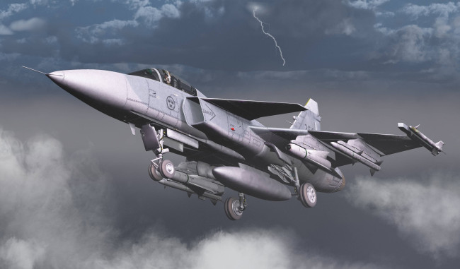 Обои картинки фото авиация, 3д, рисованые, graphic, облака, полет, самолет