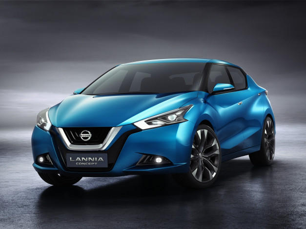 Обои картинки фото автомобили, nissan, datsun, concept, lannia, 2014, синий