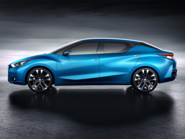 Обои картинки фото автомобили, nissan, datsun, lannia, concept, 2014, синий