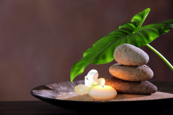 Картинка разное свечи камни лист