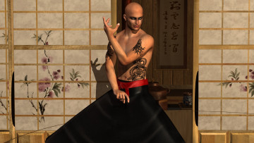 Картинка 3д+графика люди+ people поза фон взгляд мужчина