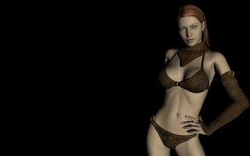 Картинка 3д+графика люди+ people девушка взгляд фон