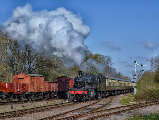 Обои картинки фото техника, паровозы, дорога, рельсы, паровоз, железная