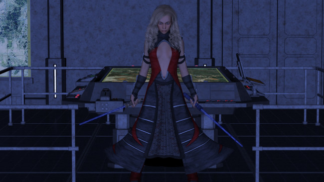 Обои картинки фото 3д графика, люди , people, оружие, фон, взгляд, девушка