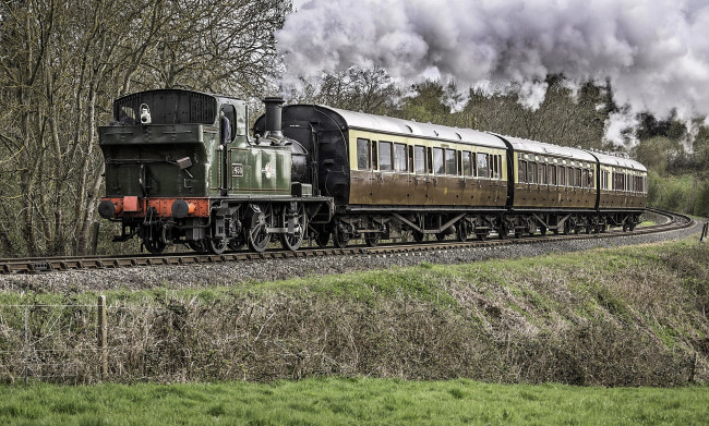 Обои картинки фото техника, паровозы, паровоз, рельсы, железная, дорога