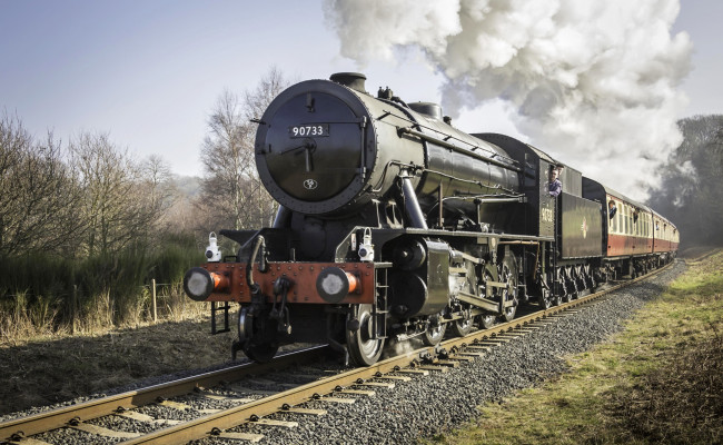 Обои картинки фото техника, паровозы, паровоз, рельсы, дорога, железная