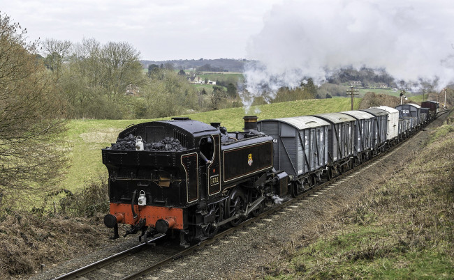 Обои картинки фото техника, паровозы, паровоз, рельсы, дорога, железная