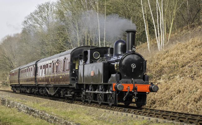 Обои картинки фото техника, паровозы, паровоз, рельсы, дорога, железная