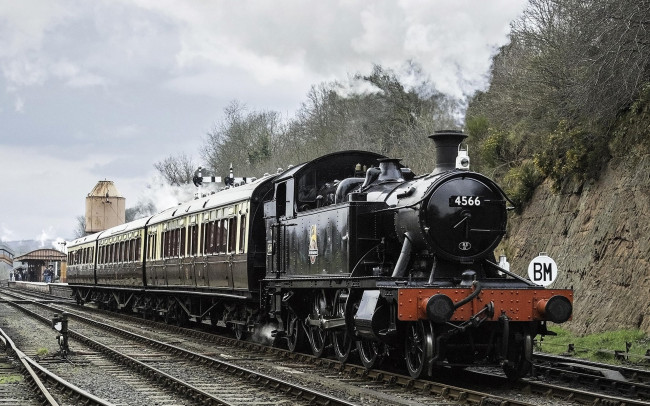 Обои картинки фото техника, паровозы, паровоз, рельсы, дорога, железная