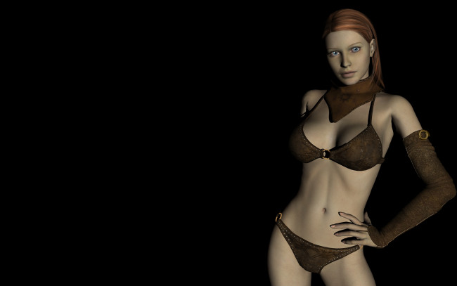 Обои картинки фото 3д графика, люди , people, девушка, взгляд, фон