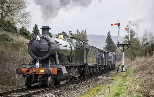 Обои картинки фото техника, паровозы, паровоз, рельсы, дорога, железная