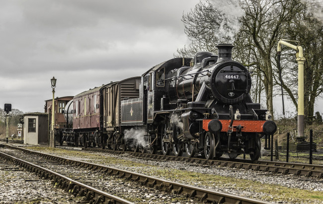 Обои картинки фото техника, паровозы, паровоз, рельсы, дорога, железная