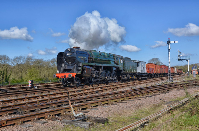 Обои картинки фото техника, паровозы, паровоз, дорога, рельсы, железная