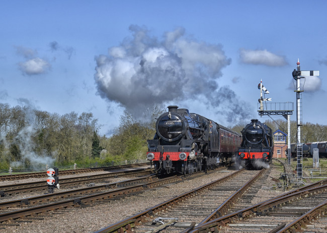Обои картинки фото техника, паровозы, рельсы, дорога, железная, паровоз
