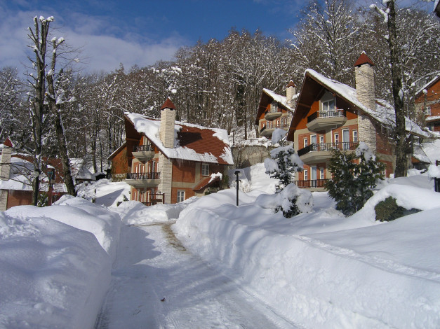 Обои картинки фото красная поляна, города, сочи , россия, красная, поляна, зима, сочи