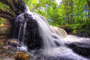 Картинка природа водопады река лес водопад