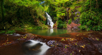 Картинка природа водопады лес водопад река