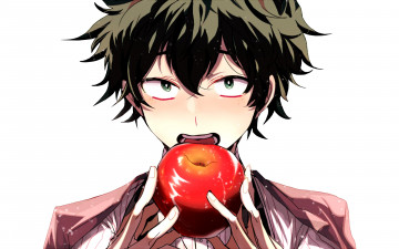 Картинка аниме boku+no+hero+academia взгляд фон парень