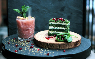 Картинка еда пирожные +кексы +печенье пирожное гранат мята