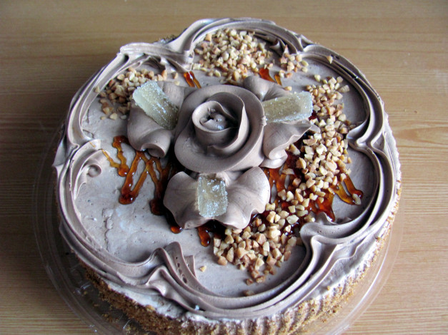 Обои картинки фото еда, торты, мармелад, крем, орехи