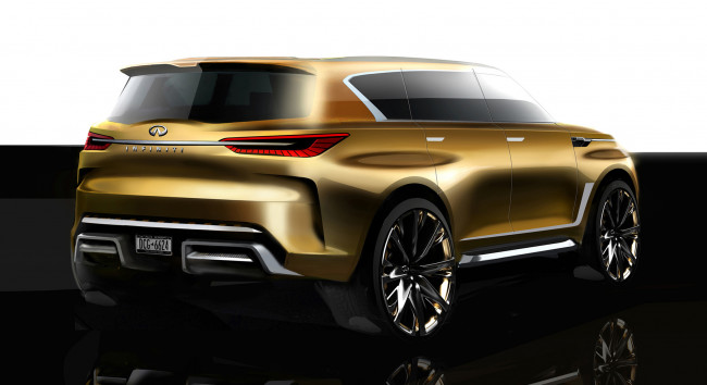 Обои картинки фото infiniti qx80 monograph concept 2017, автомобили, 3д, monograph, qx80, concept, infiniti, 2017