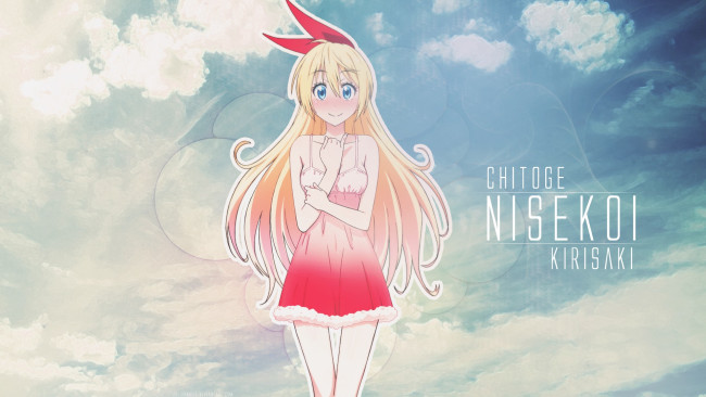 Обои картинки фото аниме, nisekoi, фон, взгляд, девушка