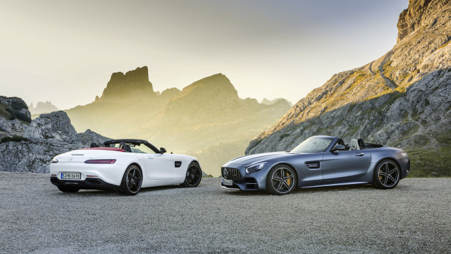 Обои картинки фото mercedes-benz amg-gt and gt-c roadsters 2018, автомобили, mercedes-benz, amg-gt, gt-c, -roadsters, 2018