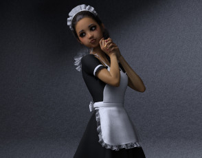 Картинка 3д+графика люди+ people взгляд фон девушка