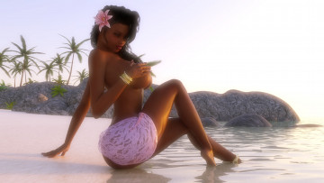 Картинка 3д+графика люди+ people фон девушка взгляд