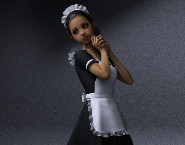 Обои картинки фото 3д графика, люди , people, взгляд, фон, девушка