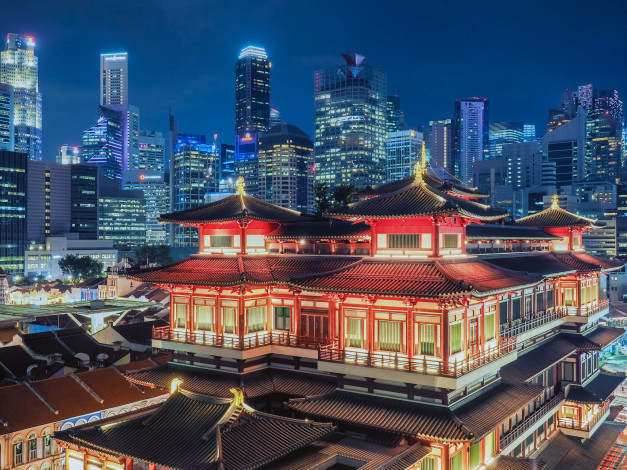 Обои картинки фото buddha tooth relic temple, города, сингапур , сингапур, простор